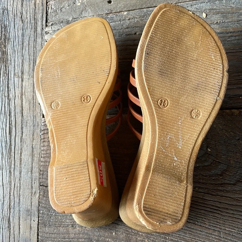 Vintage‎ CELINE soft soled strap wedge sandals